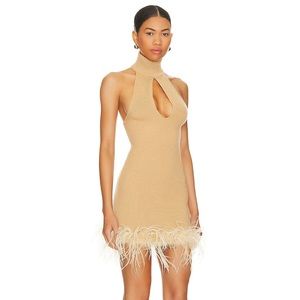 NWT REVOLVE + LOVERS & FRIENDS "MAJA SWEATER DRESS" IN GOLDEN- XS